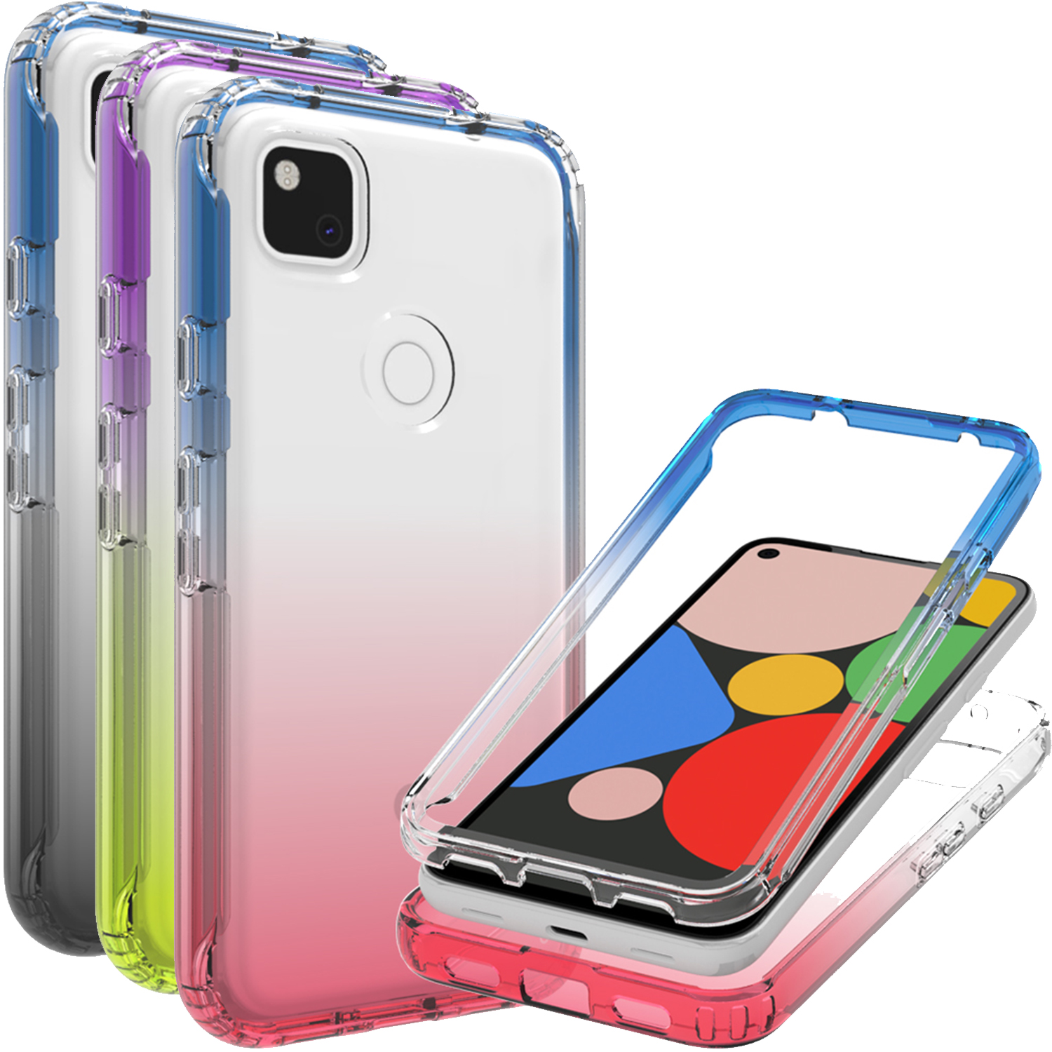 For Google Pixel 4a Case Clear Full Body TPU Rubber Shockproof Hard