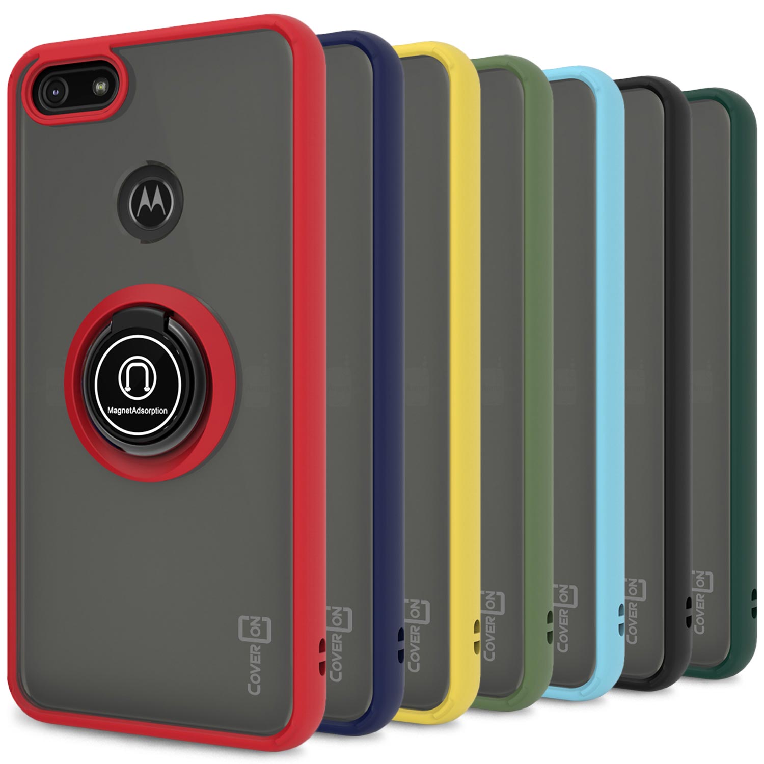 CoverON Motorola Moto E6 Play Case Clear Ring Stand Hard Phone