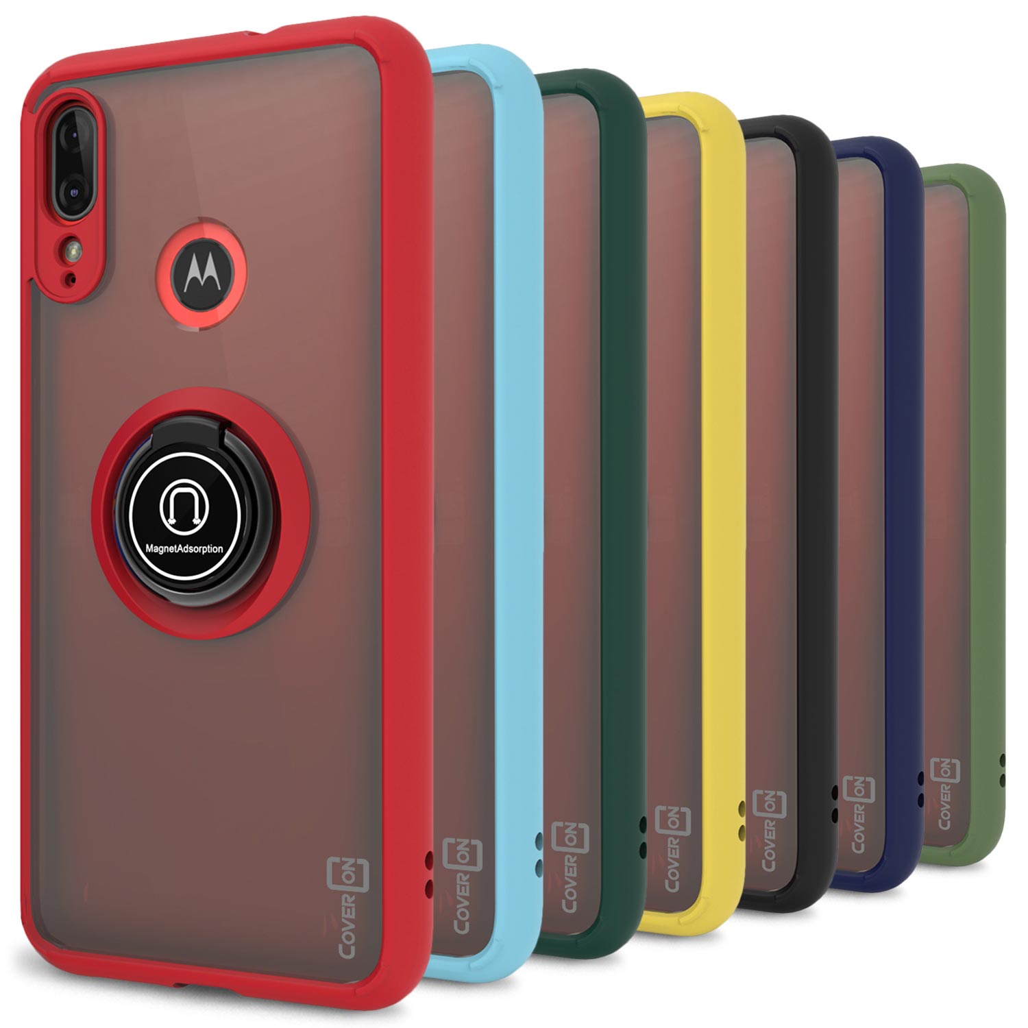 CoverON Magnetic Ring Stand Hard Cover for Motorola Moto E6 India
