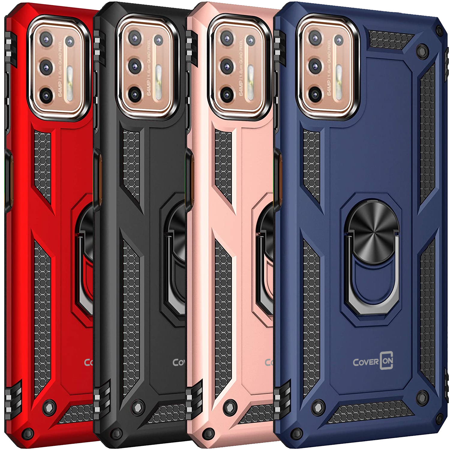 Fit Motorola Moto G9 Plus Case Kickstand With Metal Ring Phone Cover