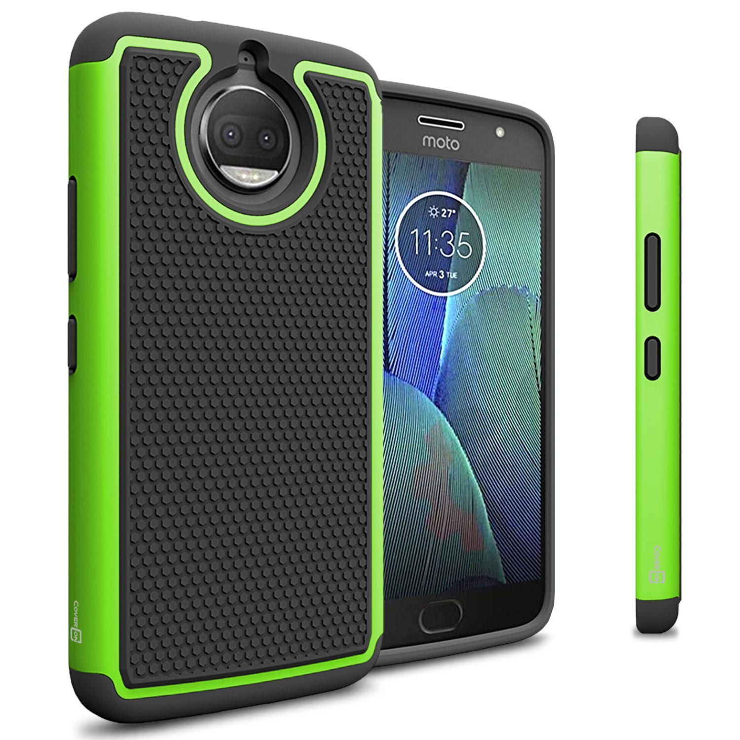 For Motorola Moto G5S Plus Case Green / Black Rugged
