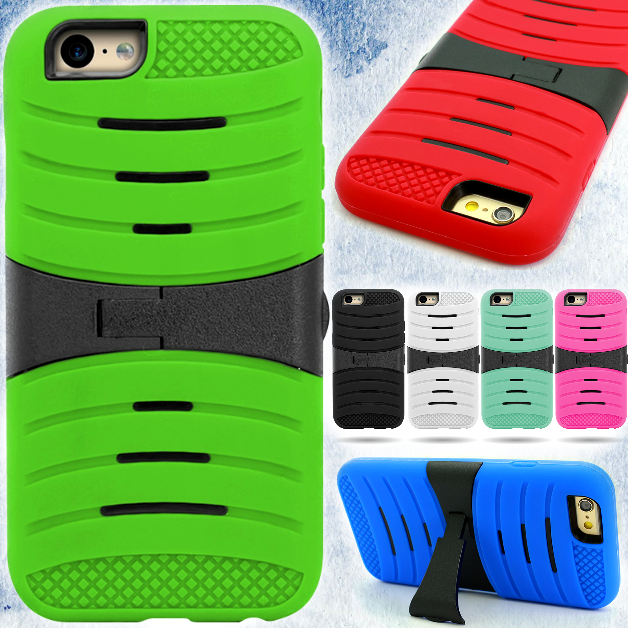 Tough Rugged Kickstand Hybrid Phone Cover Case for Apple iPhone 6 (4.7