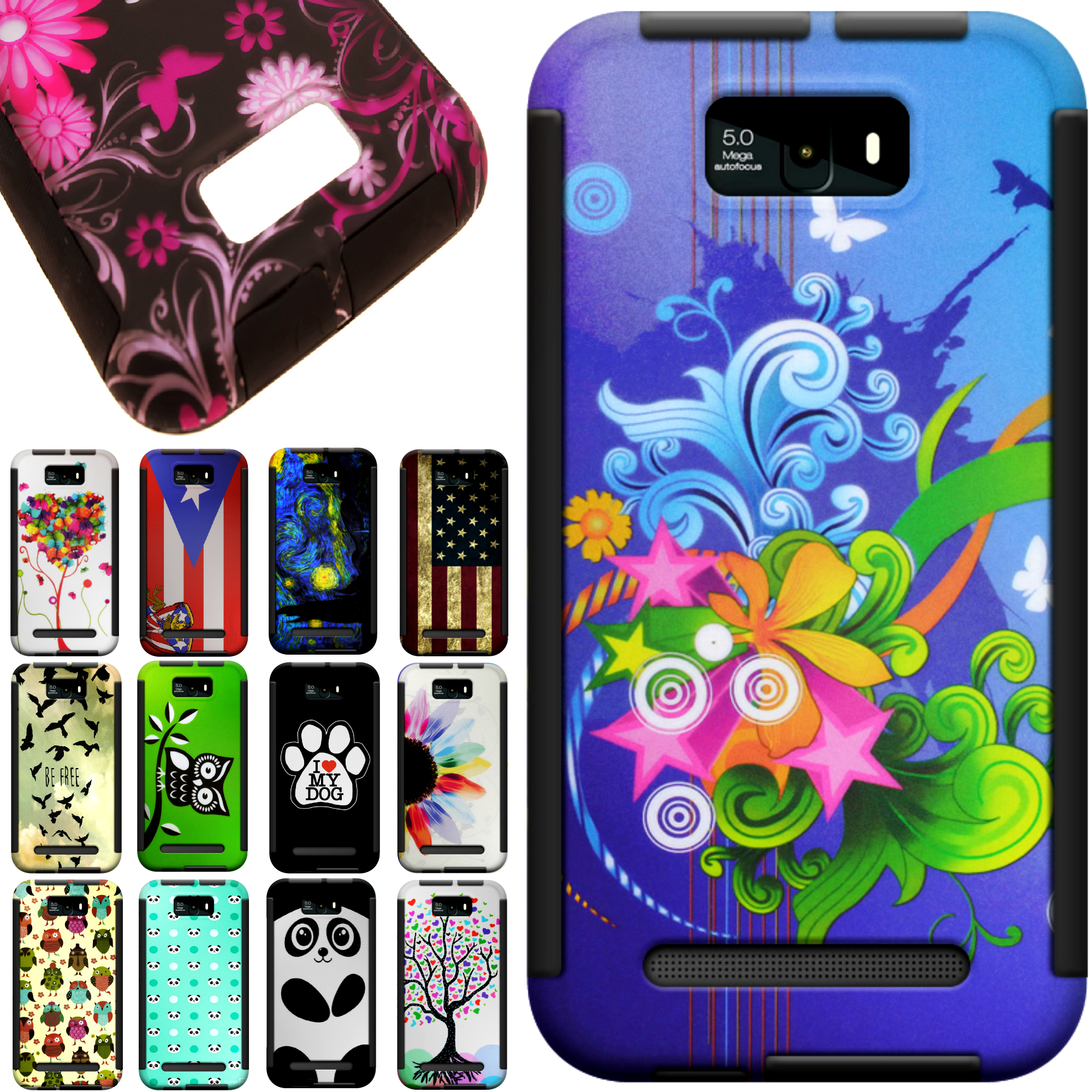 Slim Protective Hybrid Phone Case with Screen Cover for BLU Studio 5.5